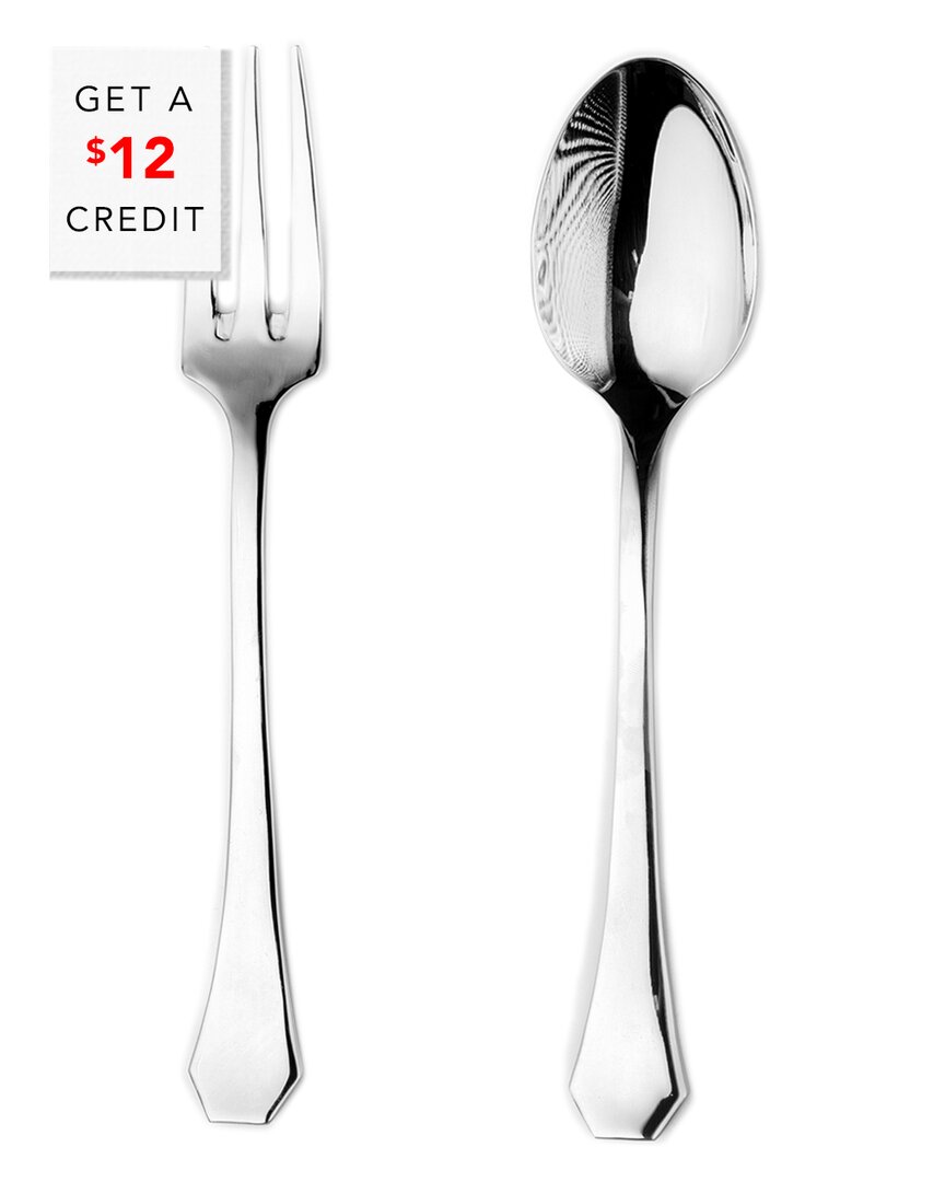 Mepra Moretto 2pc Serving Set With $12 Credit In Silver