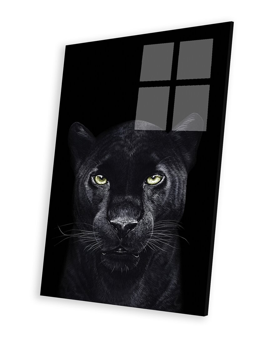 Icanvas The Panther On Black Print On Acrylic Glass By Valeriya Korenkova