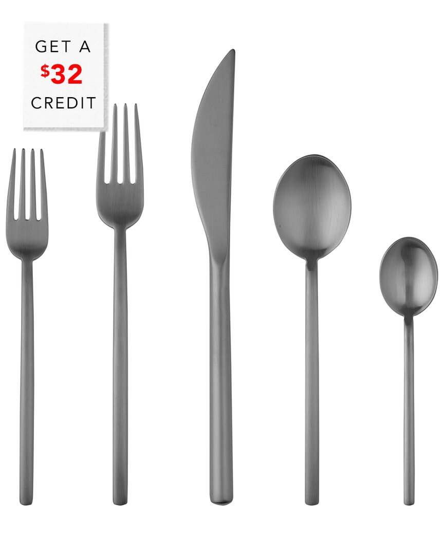 Mepra Due Nero Oro 5pc Place Setting With $32 Credit