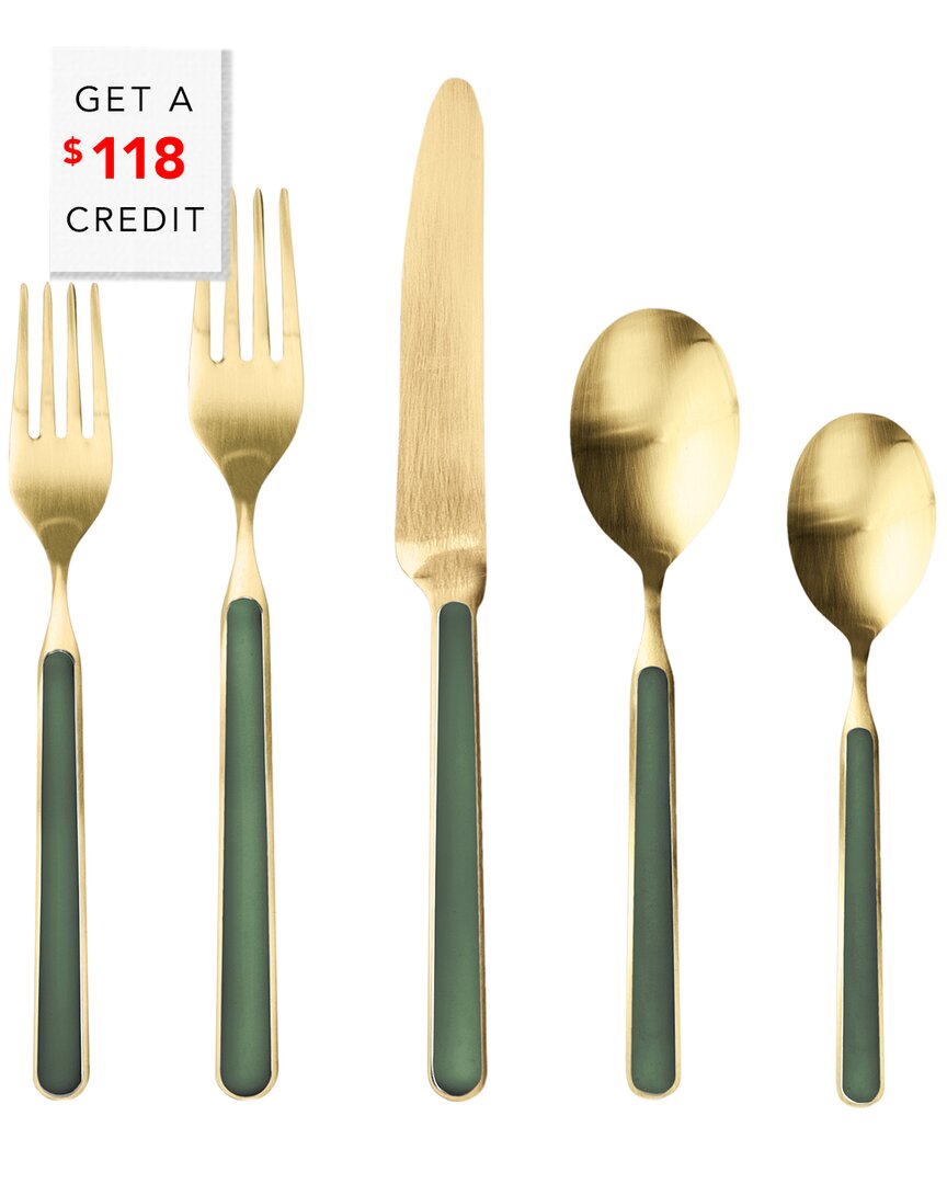 Mepra 20pc Fantasia Ice Flatware Set With $118 Credit In Green