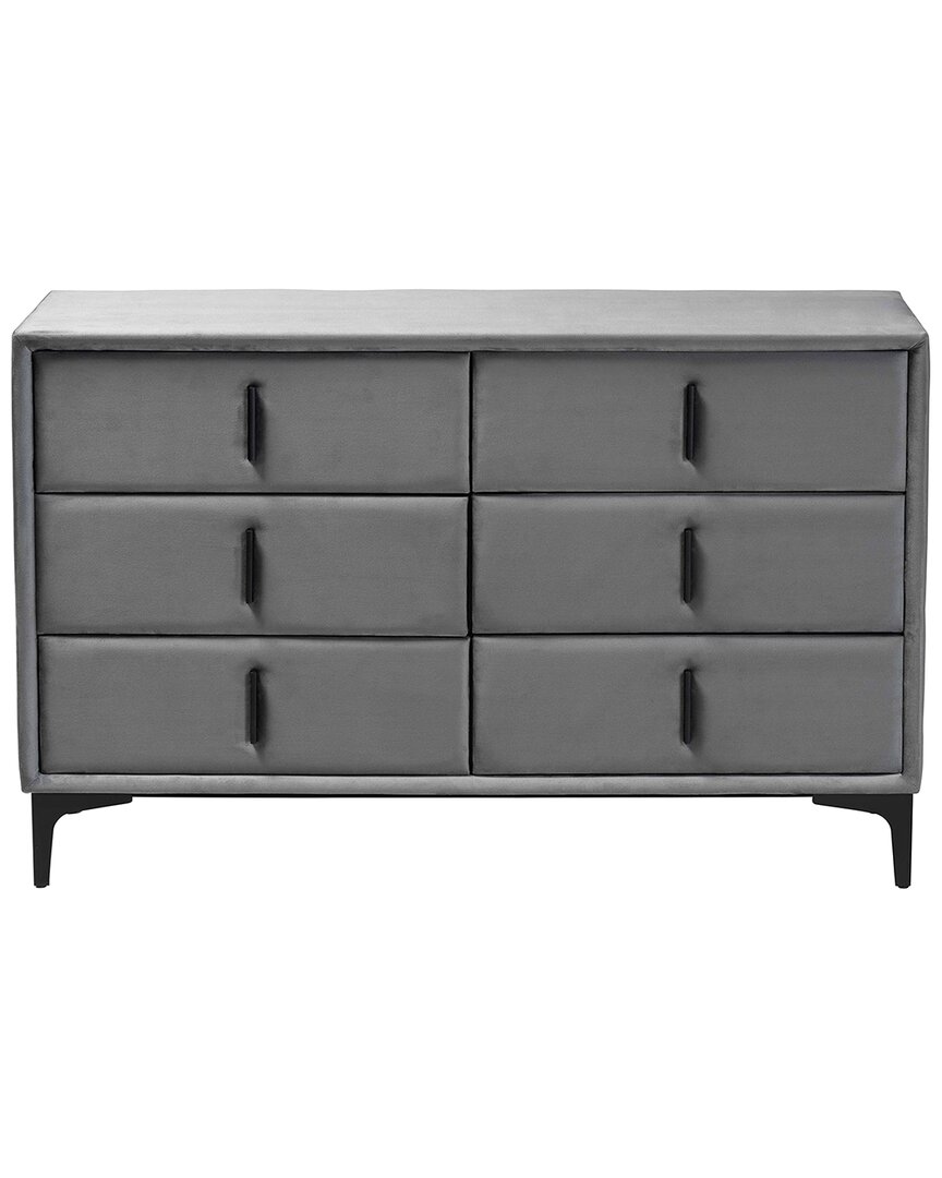 Baxton Studio Etienne Modern Velvet 6-drawer Dresser