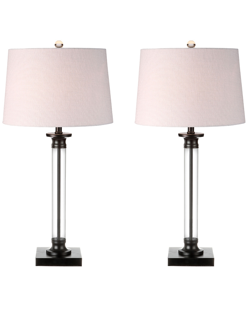 Jonathan Y Designs Set Of 2 Mason 30in Glass & Metal Table Lamps