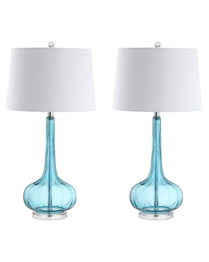 Jonathan Y Designs Set Of 2 Bette 28.5in Glass Teardrop Table Lamps