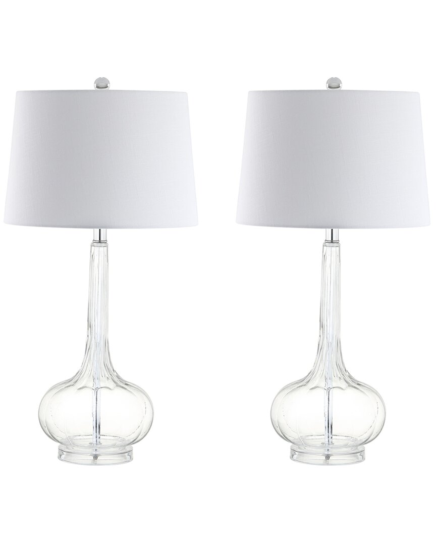 Jonathan Y Designs Set Of 2 Bette 28.5in Glass Teardrop Table Lamps