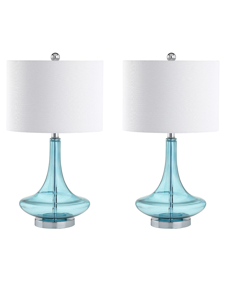 Jonathan Y Designs Set Of 2 Cecile 25.5in Glass Teardrop Table Lamps