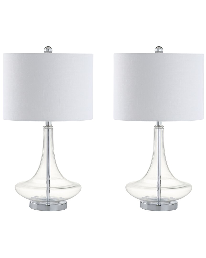 Jonathan Y Designs Set Of 2 Cecile 25.5in Glass Teardrop Table Lamps
