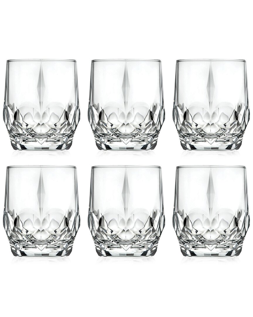 Barski European Lead-free Crystalline Double Old Fashioned Tumblers 13 Oz. Set Of 6 In Clear