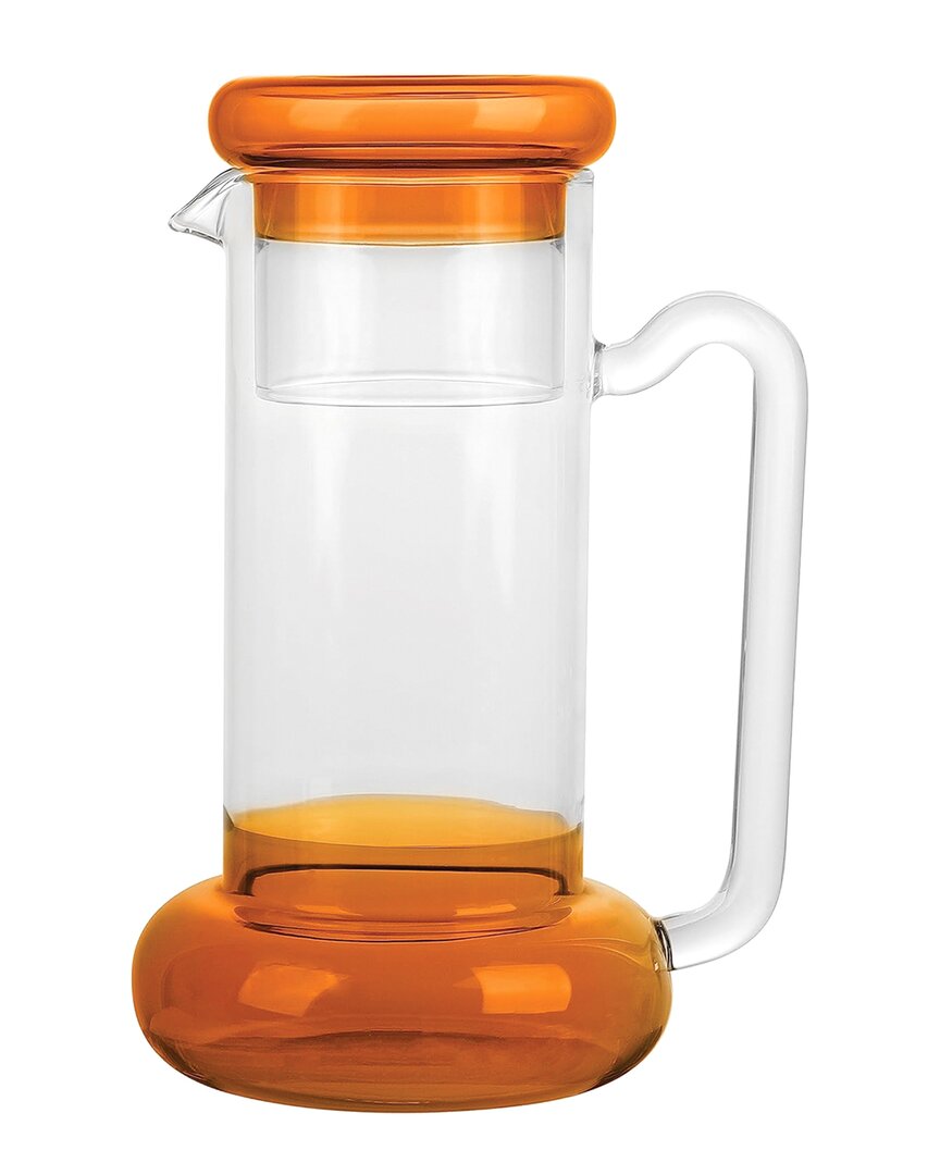Jay Imports Borosilicate Pitcher & Glass Night Set In Orange