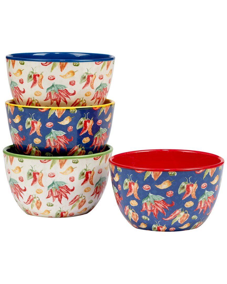 Certified International Set Of 4 Sweet & Spicy Ice Cream Bowls In Multicolor