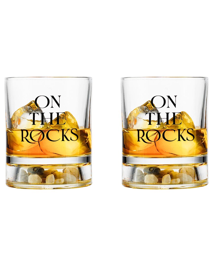 Godinger Set Of 2 On The Rocks Glasses