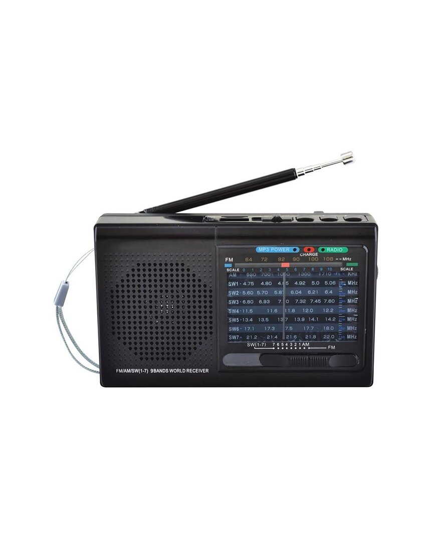 Supersonic 9 Band Black Radio With Bluetooth In Black