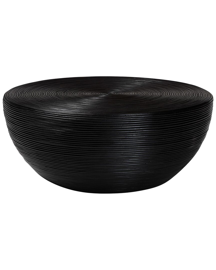 Baxton Studio Tokyo Laminated Rattan Coffee Table In Black