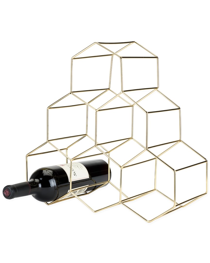 Shop Viski Gold Geo Wine Rack