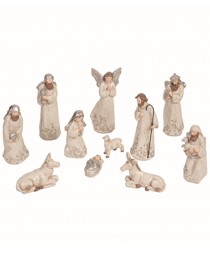 Shop Transpac Set Of 11 Resin 8.25in Off-white Christmas Elegantly Carved Nativity