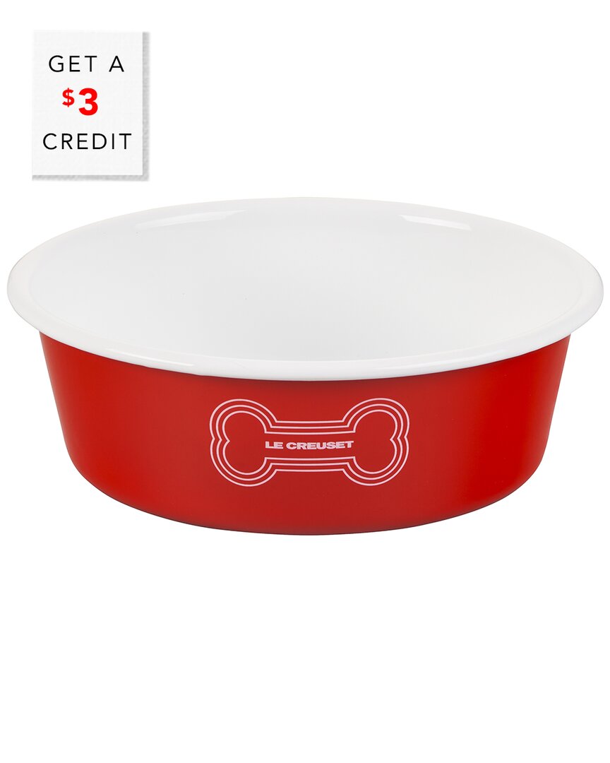 Le Creuset Large Dog Bowl With $3 Credit In Orange