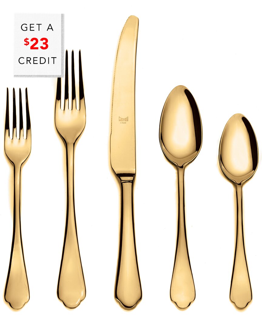 Mepra Dolce Vita Mirror Oro 5pc Place Setting With $23 Credit