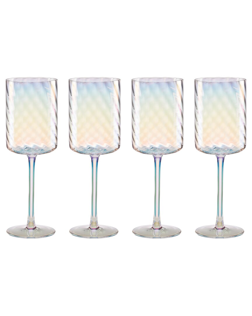 Lenox Set Of 4 Tuscany Classics Iridescent Red Wine Glasses