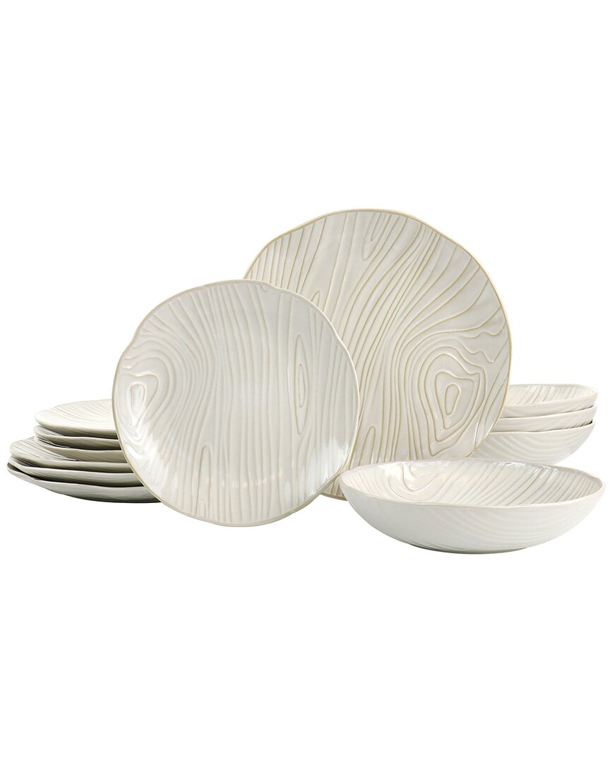Martha Stewart 12pc Stoneware Dinnerware Set In White