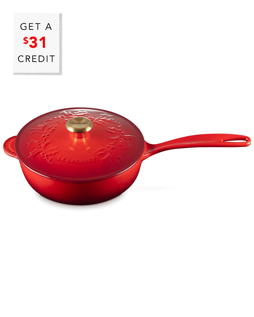 Le Creuset Holly Collection Enameled Cast Iron 2.25-qt. Traditional Saucier With Lid