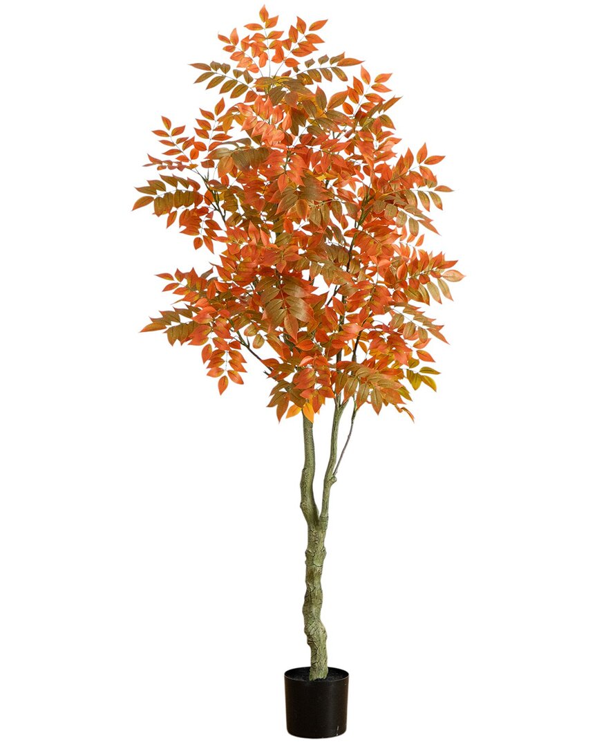 Nearly Natural 6ft. Autumn Sumac Artificial Fall Tree In Orange