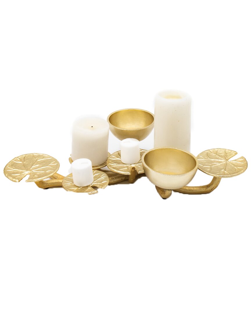 Godinger Lily Small Centerpiece Candleholder In Gold