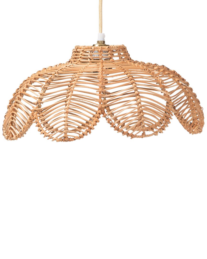 Baxton Studio Neorah Natural Rattan Pendant Lampshade In Brown