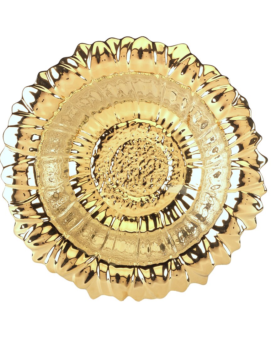 Certified International Gold Coast 3d Sunflower Serving Bowl