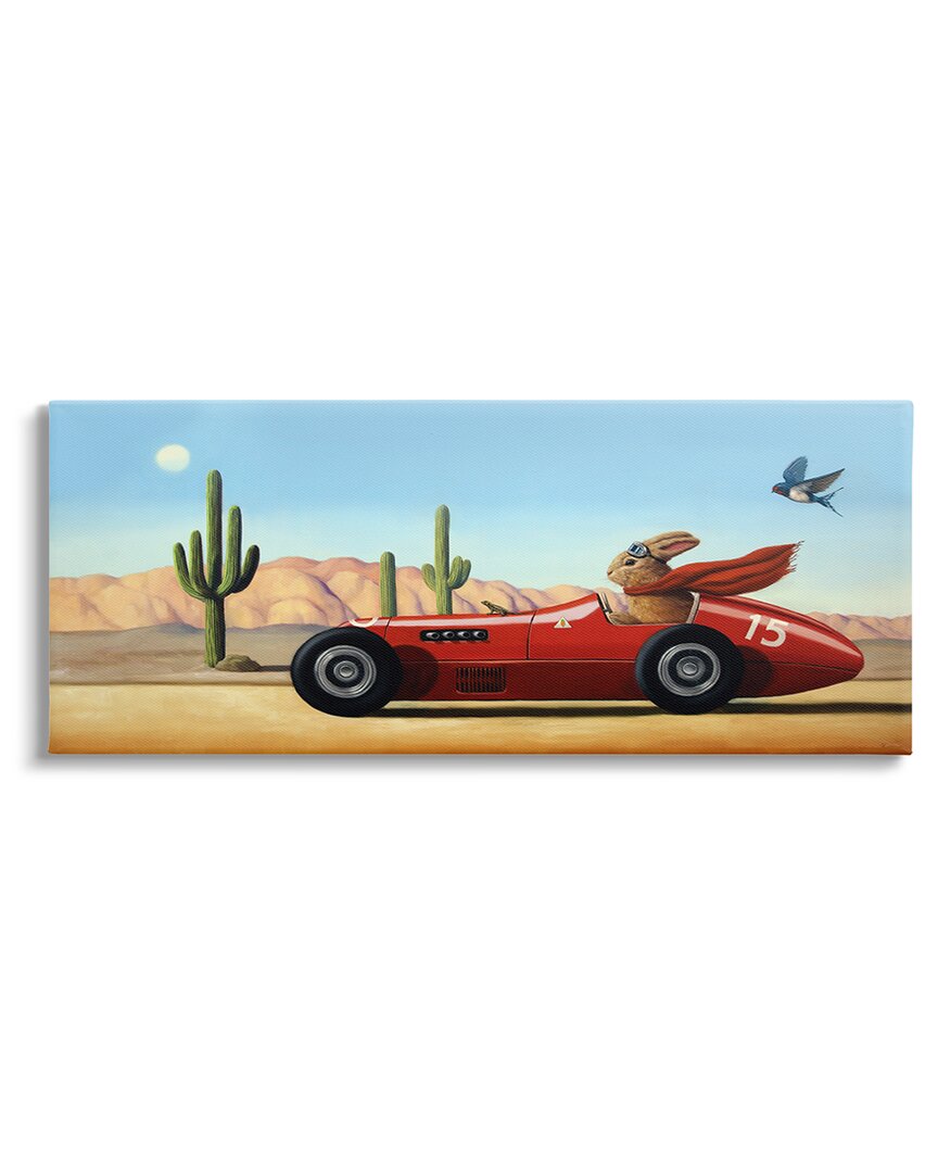 Stupell Race Car Bunny Driving Desert Canyon Canvas Wall Art By Lucia Heffernan In Multi