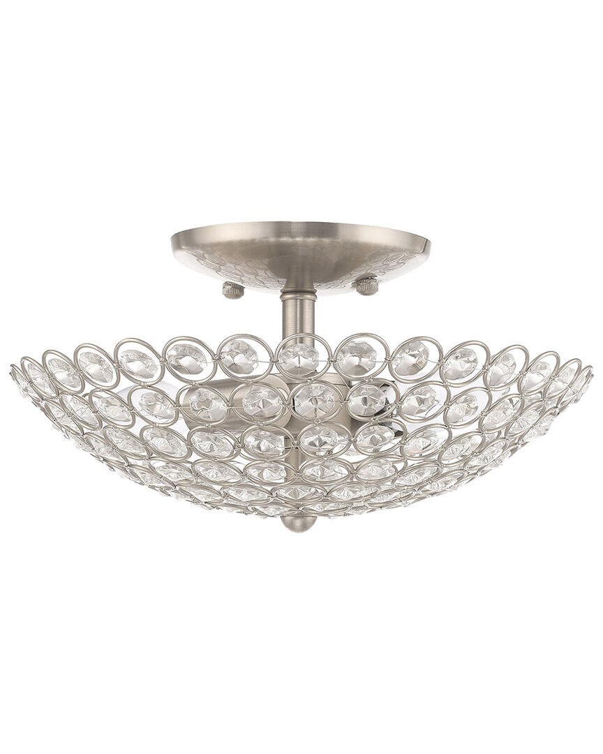 Livex Lighting Livex Cassandra 2 Lt Brushed Nickel Ceiling Mount