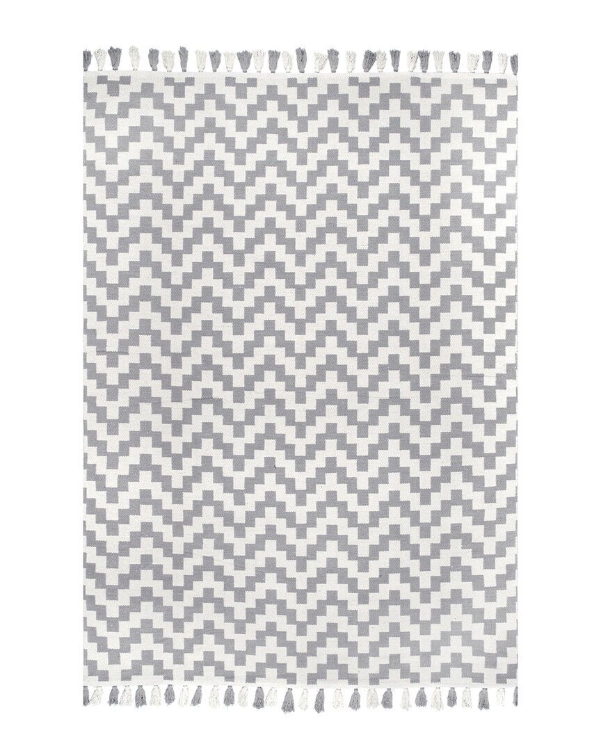 Nuloom Priya Chevron Cotton Tassel Rug In Multi