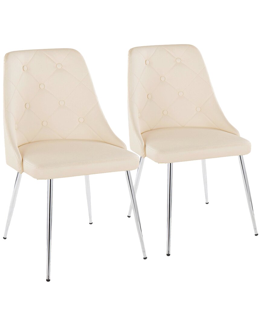 Lumisource Giovanni Chair - Set Of 2 Ch-giovpu-mtpr1 Chrcr2 In White