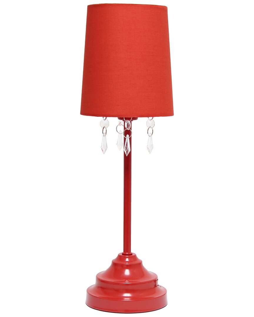 Lalia Home 17.25in Contemporary Crystal Droplet Table Lamp In Red
