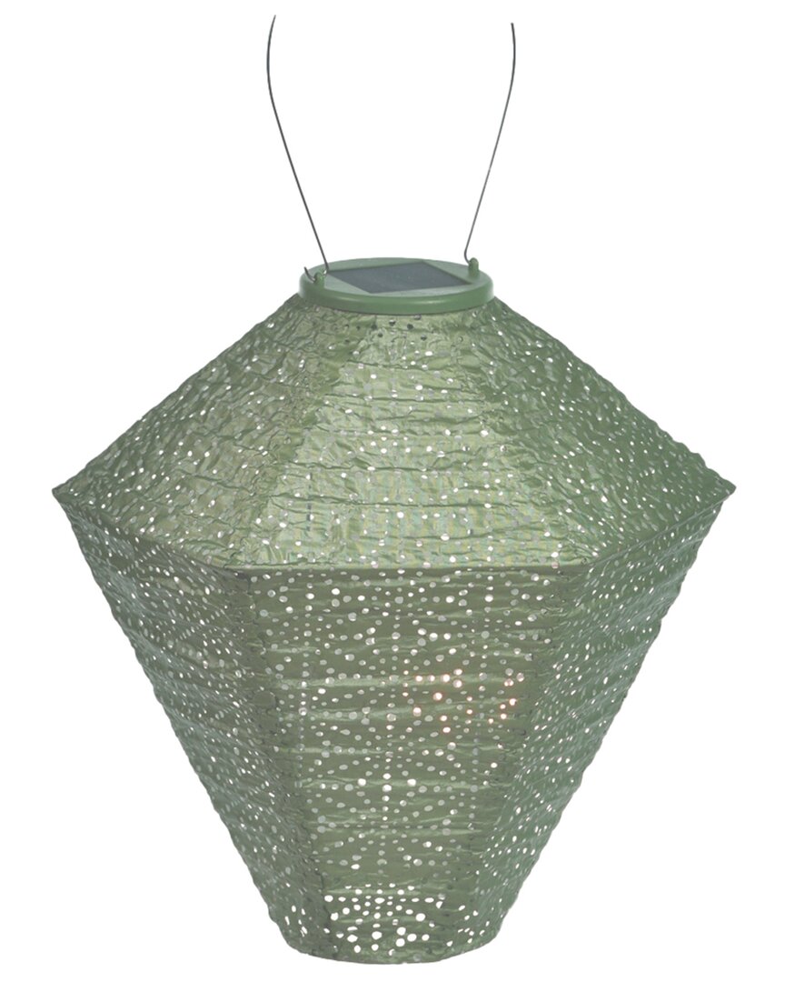 Shop Esschert Design Usa Diamond Sashiko Lantern In Green