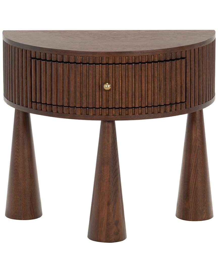 Safavieh Couture Vivietta Fluted Wood Nightstand In Brown