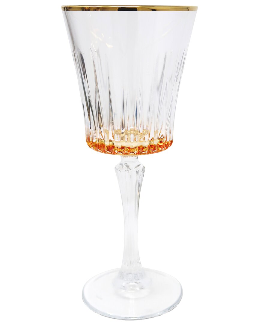 Vivience Set Of 6 Water Glasses With Bottom & Rim Detail