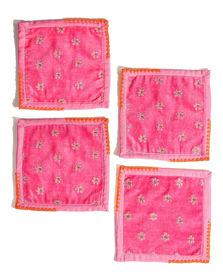 Tiramisu Embroidered Set Of 4 Cocktail Napkins