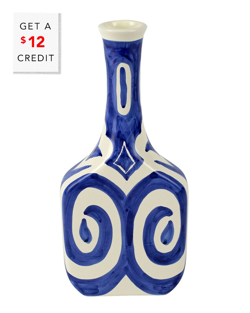 Vietri Mosaico Cobalt Silhouette Bottle In Cobalt