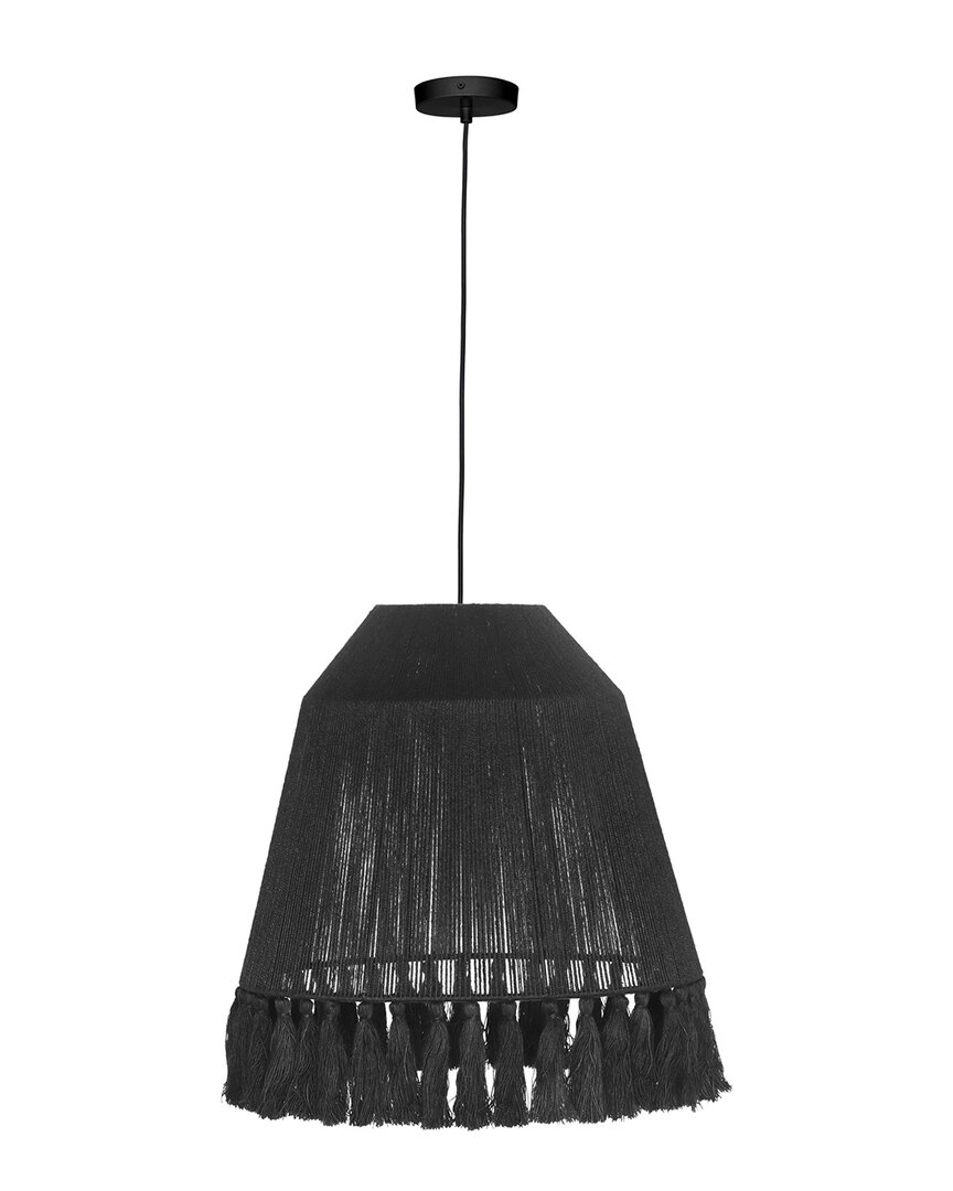 Tov Furniture Bokaro Black Jute Large Pendant Lamp