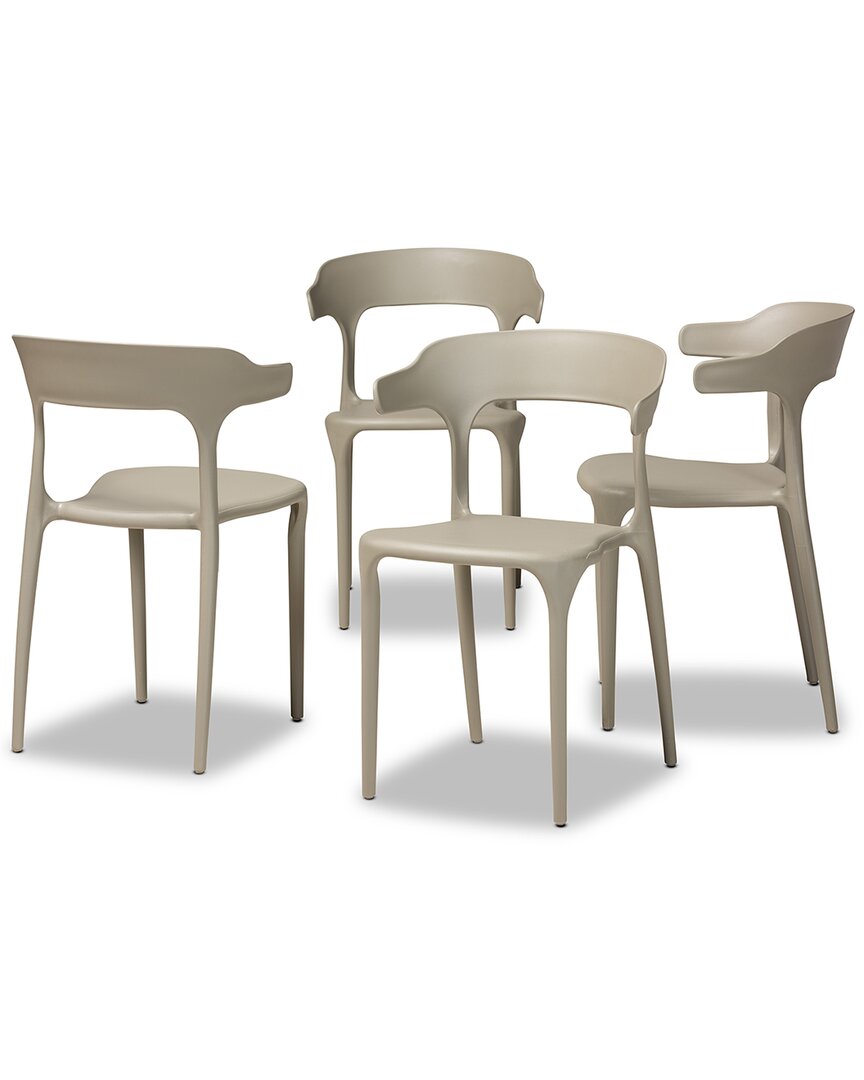 Design Studios Gould Modern Transtional Beige Plastic 4-piece Dining Chair Set