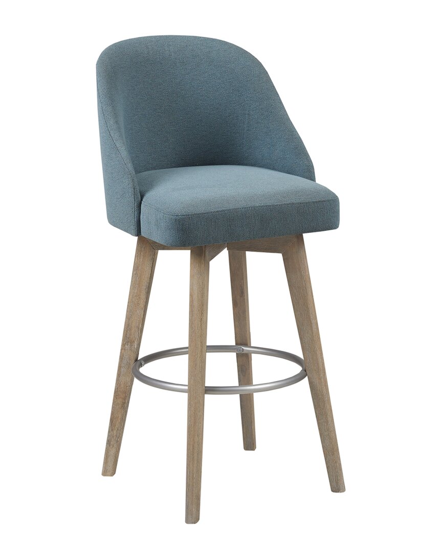 Shop Madison Park Pearce Bar Stool With Swivel Seat In Blue