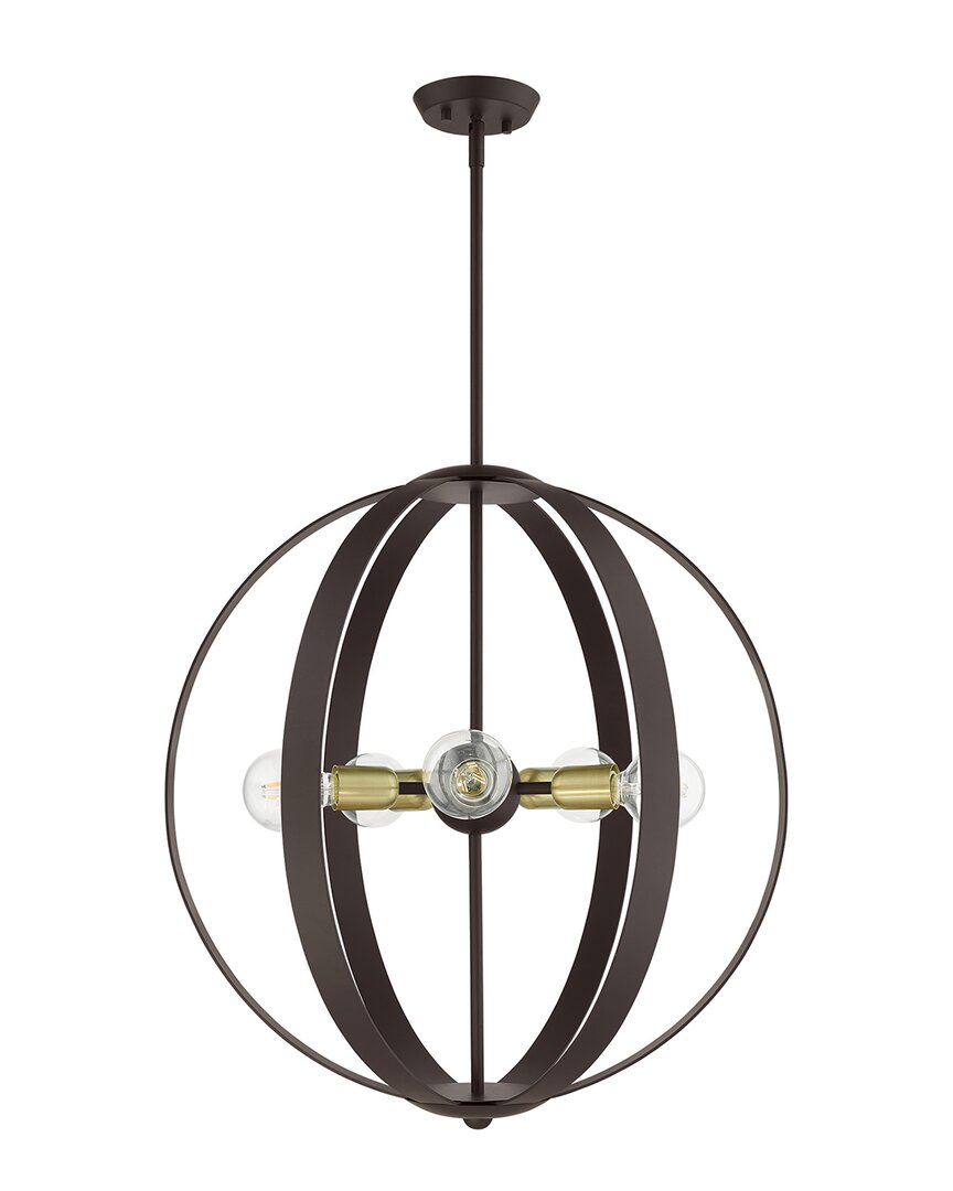 Livex Lighting Modesto Bronze 5 Light Chandelier In Bronze