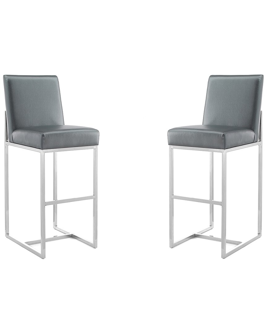 MANHATTAN COMFORT MANHATTAN COMFORT SET OF 2 ELEMENT BAR STOOLS