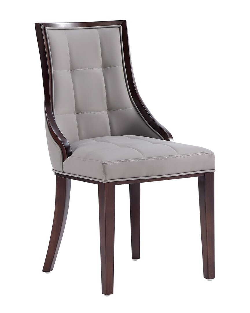 Manhattan Comfort Fifth Avenue Faux Leather Dining Chair In Grey And