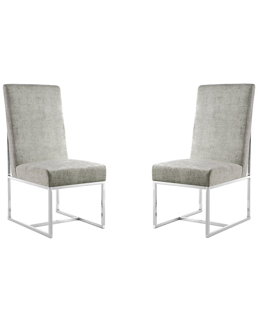 Manhattan Comfort Set Of 2 Element Dining Chairs In Gray
