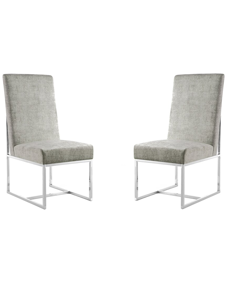 Manhattan Comfort Set Of 2 Element Dining Chairs In Gray