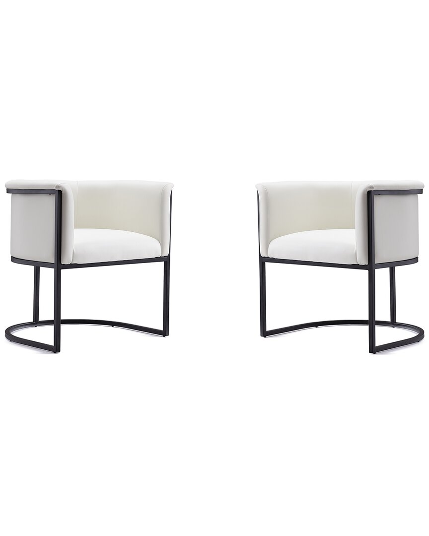 Manhattan Comfort Set Of 2 Bali Dining Chairs In White