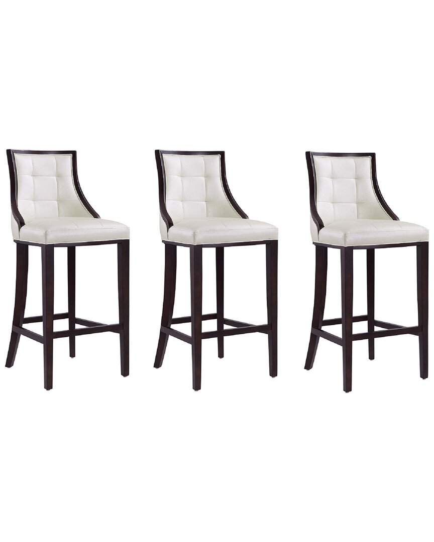 Manhattan Comfort Set Of 3 Fifth Avenue Bar Stools In Gray