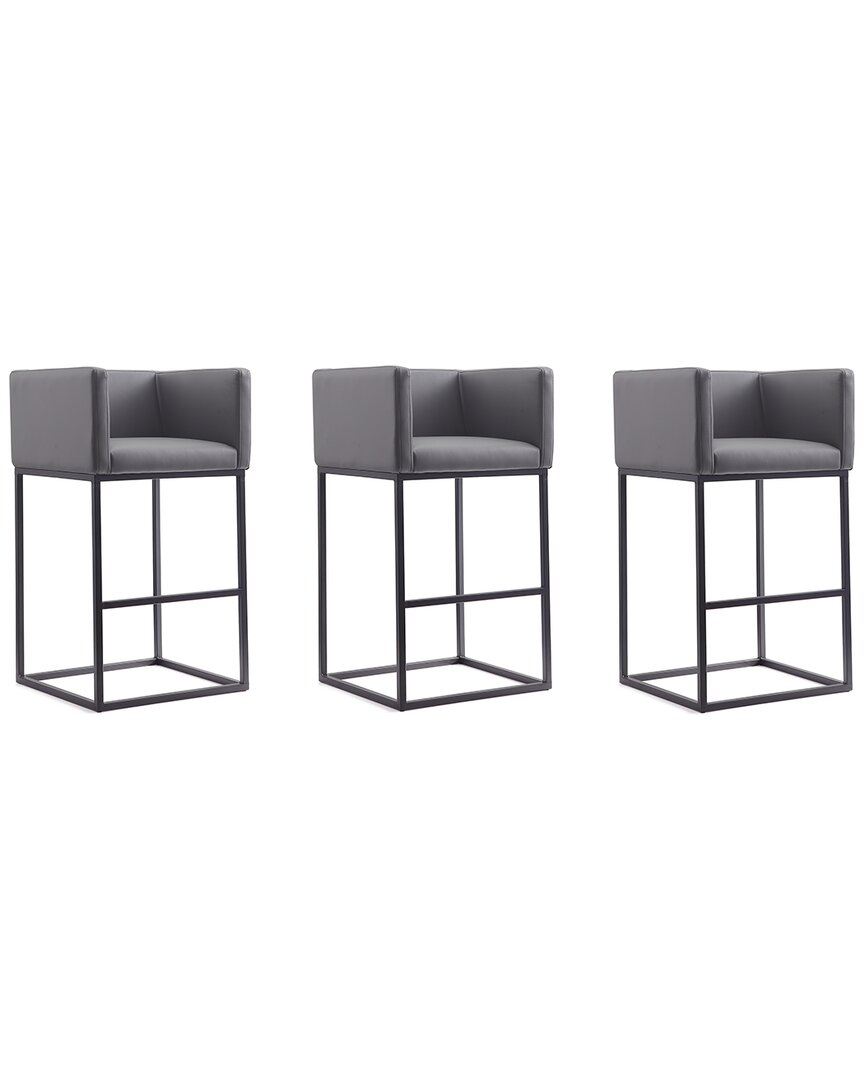 Manhattan Comfort Set Of 3 Embassy Bar Stools