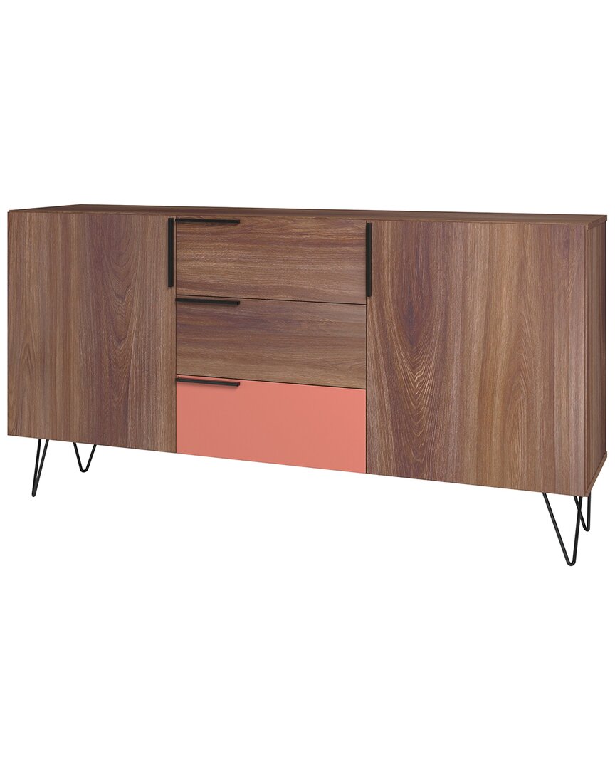 Manhattan Comfort Beekman 62.99 Sideboard In Brown And Black