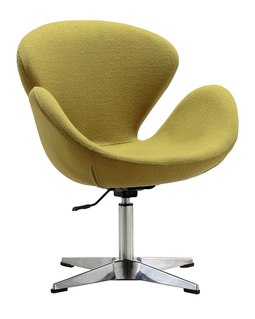 Manhattan Comfort Raspberry Adjustable Swivel Chair In Green